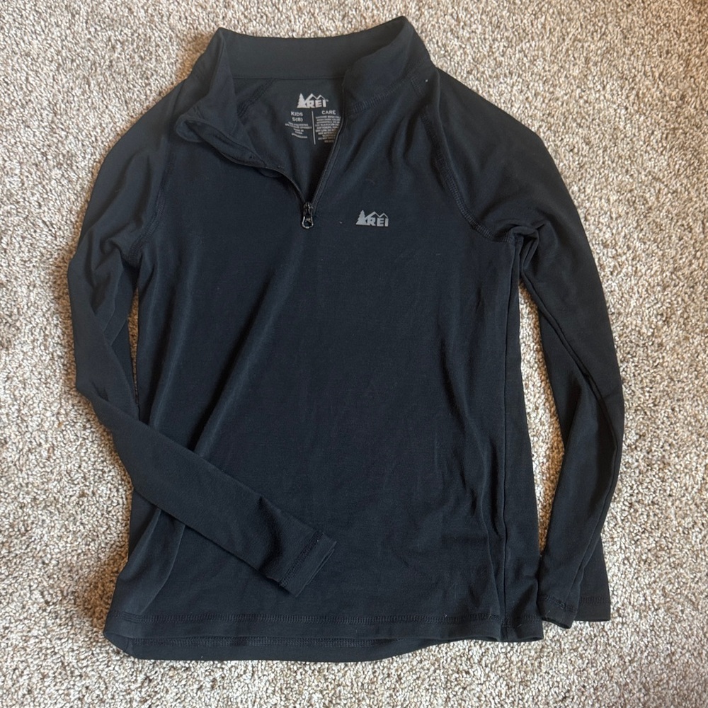 REI Kids Black Quarter-Zip Sweatshirt Size S
